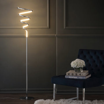 Scribble 60.5" Modern Dimmable Metal Integrated LED Floor Lamp - JONATHAN Y